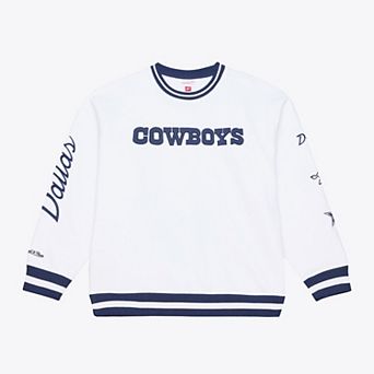 Men's Mitchell & Ness White Dallas Cowboys White Out Fleece Sweatshirt