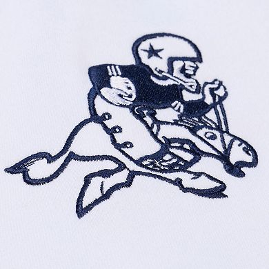 Men's Mitchell & Ness White Dallas Cowboys White Out Fleece Sweatshirt