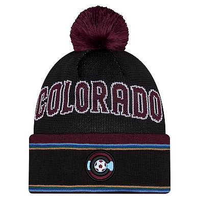 Men's New Era Black Colorado Rapids 2026 Jersey Hook Cuffed Pom Knit Hat