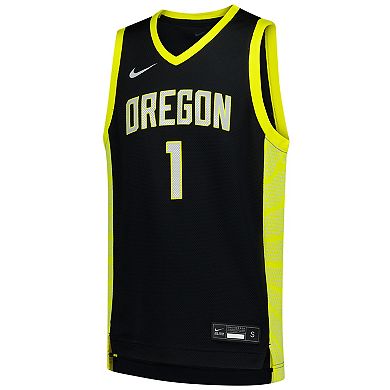 Youth Nike #1 Black Oregon Ducks Replica Basketball Jersey
