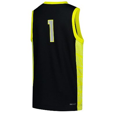 Youth Nike #1 Black Oregon Ducks Replica Basketball Jersey