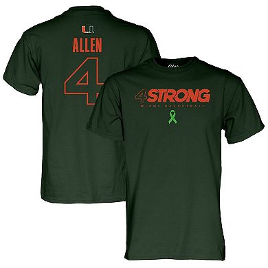 Unisex Blue 84 Marcus Allen Green Miami Hurricanes 4 Strong T-Shirt