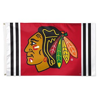 WinCraft Chicago Blackhawks 3' x 5' Logo Stripe Deluxe Single-Sided Flag