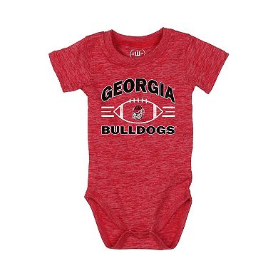 Infant Wes & Willy Red Georgia Bulldogs Cloudy Yarn Bodysuit & Shorts Set