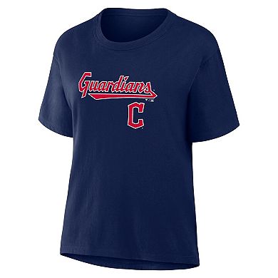 Women's Fanatics Navy Cleveland Guardians Lockup Legacy T-Shirt