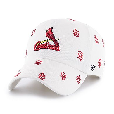 Women's '47 White St. Louis Cardinals Confetti Clean Up Adjustable Hat