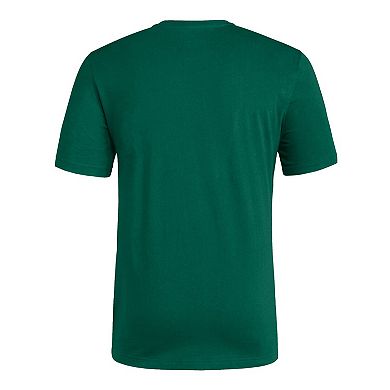 Men's adidas Green Miami Hurricanes Locker Slogan Pre-Game T-Shirt