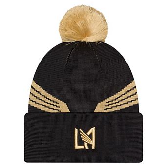 Men's New Era Black LAFC 2026 Jersey Hook Cuffed Knit Hat with Pom