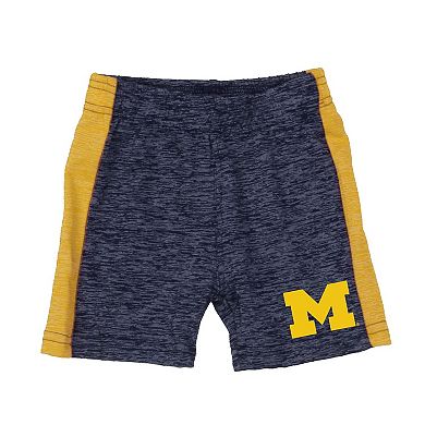 Infant Wes & Willy Maize Michigan Wolverines Cloudy Yarn Bodysuit & Shorts Set