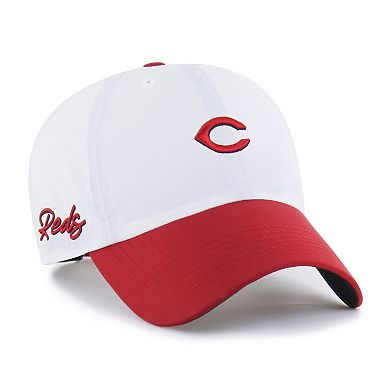 Men's '47 White/Red Cincinnati Reds Vista Mini Clean Up brrr Adjustable Hat
