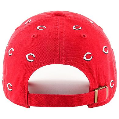 Women's '47 Red Cincinnati Reds Confetti Clean Up Adjustable Hat