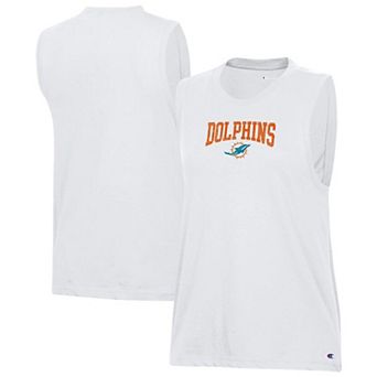 Women's Champion White Miami Dolphins Muscle Tank Top