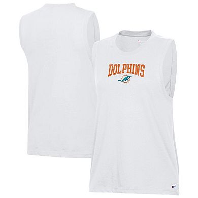 Women's Champion White Miami Dolphins Muscle Tank Top