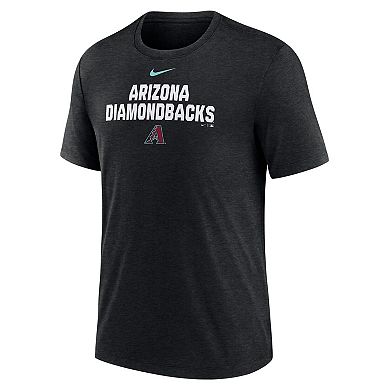 Men's Nike Heather Black Arizona Diamondbacks Stacked Tri-Blend T-Shirt