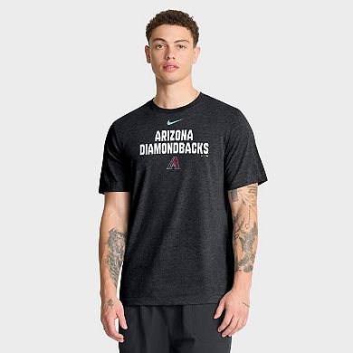 Men's Nike Heather Black Arizona Diamondbacks Stacked Tri-Blend T-Shirt