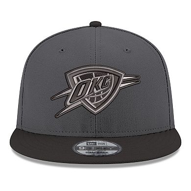Men's New Era Gray/Black Oklahoma City Thunder Logo 2-Tone 9FIFTY Snapback Hat
