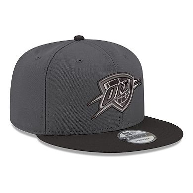 Men's New Era Gray/Black Oklahoma City Thunder Logo 2-Tone 9FIFTY Snapback Hat