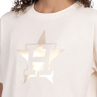 Women's Starter Cream Houston Astros Pastels Boxy Cropped T-Shirt