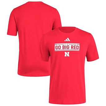 Men's adidas Scarlet Nebraska Huskers Locker Slogan Pre-Game T-Shirt