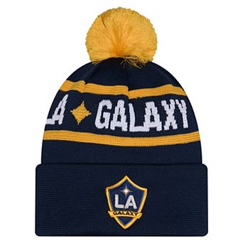 Men's New Era Navy LA Galaxy 2026 Jersey Hook Cuffed Knit Hat with Pom