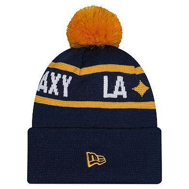 Men's New Era Navy LA Galaxy 2026 Jersey Hook Cuffed Knit Hat with Pom