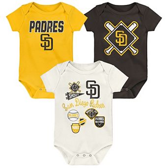 Newborn Outerstuff San Diego Padres Home Plate 3 pc Creeper Set