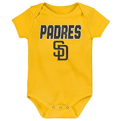 Newborn Outerstuff San Diego Padres Home Plate 3-Piece Creeper Set