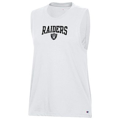 Women's Champion White Las Vegas Raiders Muscle Tank Top