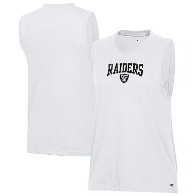 Women's Champion White Las Vegas Raiders Muscle Tank Top