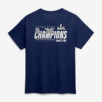 Men's Fanatics College Navy Seattle Seahawks Super Bowl LX Champions Iconic Victory T-Shirt