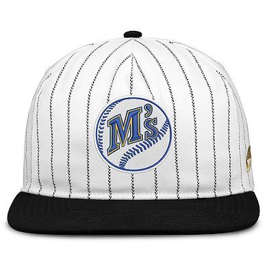 Men's Nike White/Black Seattle Mariners Cooperstown Collection Pro Adjustable Hat