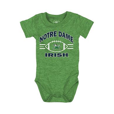 Infant Wes & Willy Green Notre Dame Fighting Irish Cloudy Yarn Bodysuit & Shorts Set