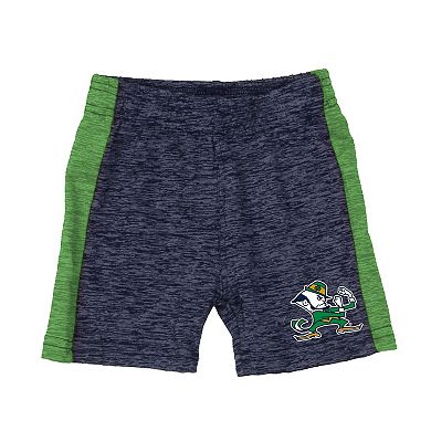 Infant Wes & Willy Green Notre Dame Fighting Irish Cloudy Yarn Bodysuit & Shorts Set