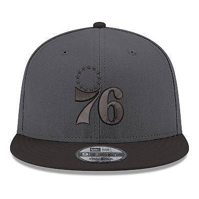 Men's New Era Gray/Black Philadelphia 76ers Logo 2-Tone 9FIFTY Snapback Hat