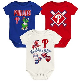 Newborn Outerstuff Philadelphia Phillies Home Plate 3 pc Creeper Set
