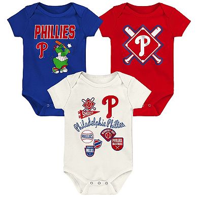 Newborn Outerstuff Philadelphia Phillies Home Plate 3-Piece Creeper Set