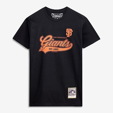 Men's Mitchell & Ness Black San Francisco Giants Script Sweep Arch T-Shirt