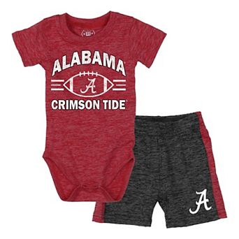 Infant Wes & Willy Crimson Alabama Crimson Tide Cloudy Yarn Bodysuit & Shorts Set