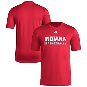 Men's adidas Crimson Indiana Hoosiers Locker On-Court Basketball Pre-Game T-Shirt