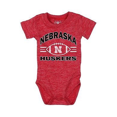 Infant Wes & Willy Scarlet Nebraska Huskers Cloudy Yarn Bodysuit & Shorts Set