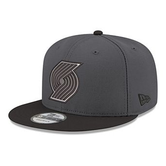 Men's New Era Gray/Black Portland Trail Blazers Logo 2-Tone 9FIFTY Snapback Hat