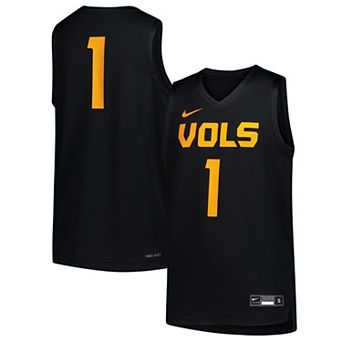 Youth Nike #1 Black Tennessee Volunteers Replica Basketball Jersey