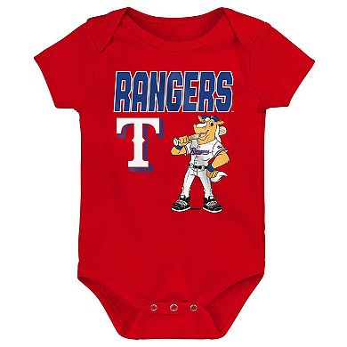 Newborn Outerstuff Texas Rangers Home Plate 3-Piece Creeper Set