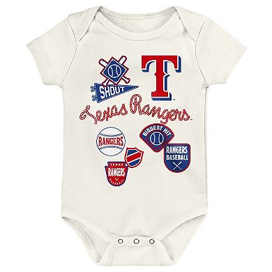 Newborn Outerstuff Texas Rangers Home Plate 3-Piece Creeper Set