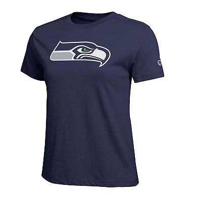 Women's Champion Navy Seattle Seahawks Logo T-Shirt