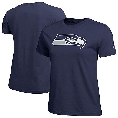 Women's Champion Navy Seattle Seahawks Logo T-Shirt