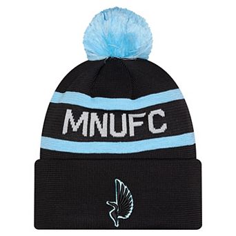 Men's New Era Black Minnesota United FC 2026 Jersey Hook Cuffed Knit Hat with Pom