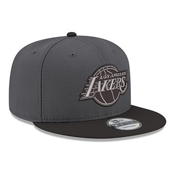 Men's New Era Gray/Black Los Angeles Lakers Logo 2-Tone 9FIFTY Snapback Hat
