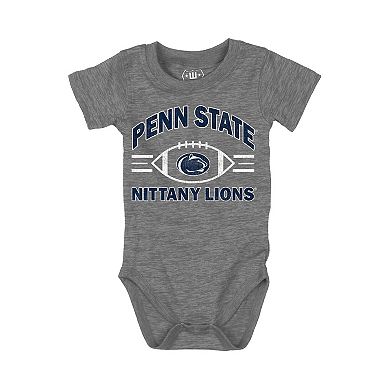 Infant Wes & Willy Charcoal Penn State Nittany Lions Cloudy Yarn Bodysuit & Shorts Set