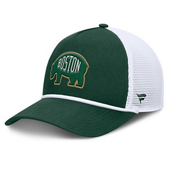 Men's Fanatics Green/White Boston Bruins Bermuda A-Frame Adjustable Hat